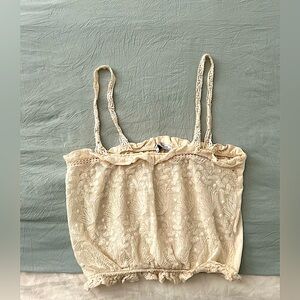 Zara cream lace tank. Size: US medium